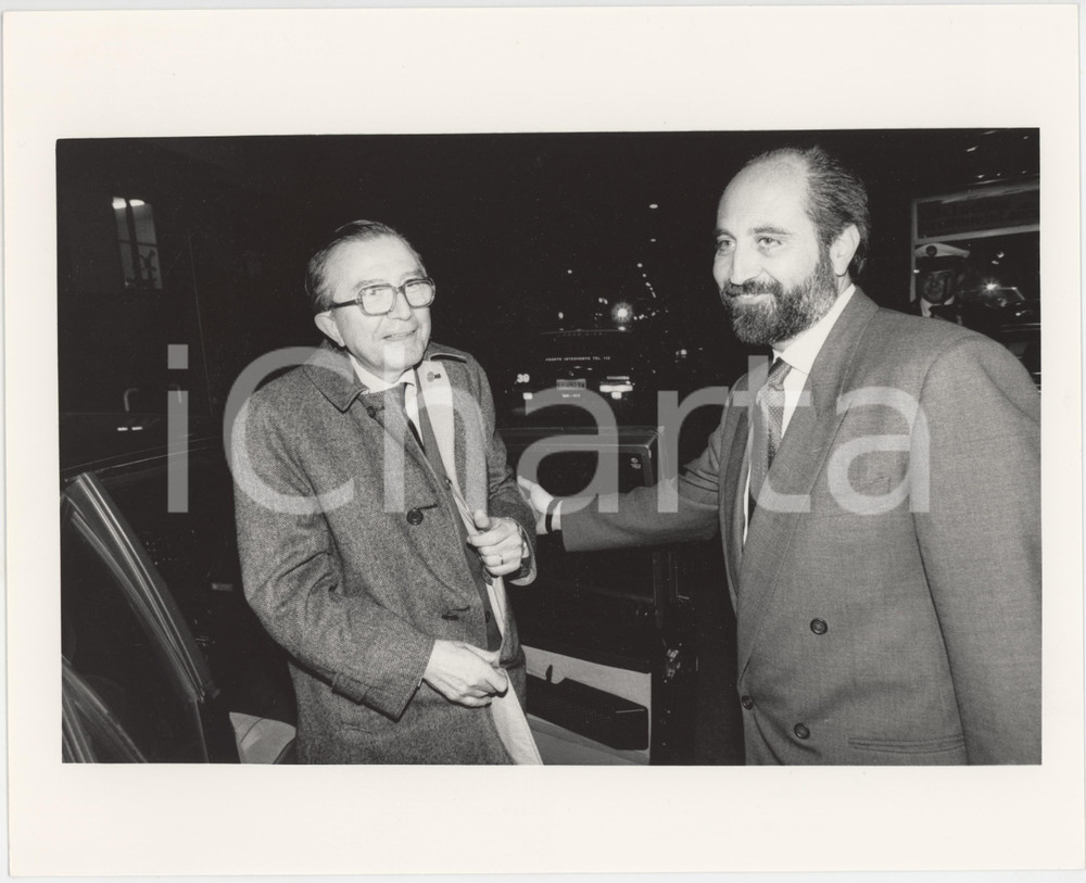 Fotografia d epoca originale 1985 ca ITALIA  POLITICA Giulio ANDREOTTI Paolo MEREGALLI Foto 25x20 cm 1