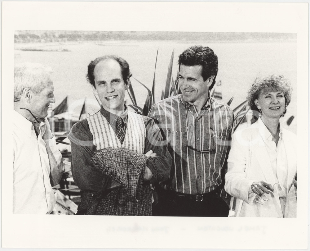 Fotografia d epoca originale 1987 CANNES Paul NEWMAN John MALKOVICH James NOUGHTON Joanne WOODWARD Foto 1