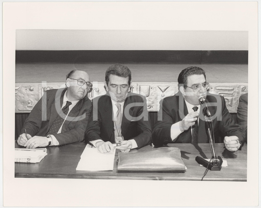 Fotografia d epoca originale 1985 ca SANREMO Leone PIPPIONE Mario MAFFUCCI Giuseppe ROSSINI Foto 25x20 cm 1