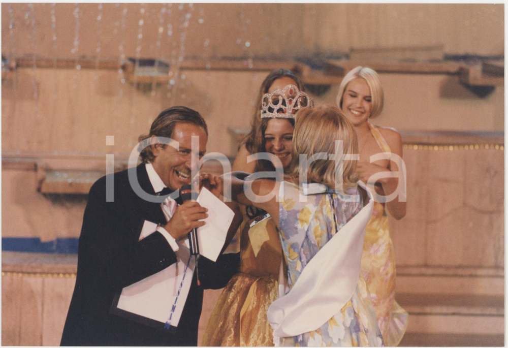 Fotografia d epoca originale 1996 CANALE 5  BELLISSIMA Alberto CASTAGNA Elisa SALMASI Foto 22x15 cm 1