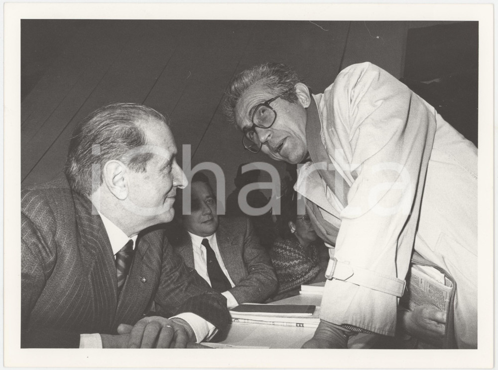 Fotografia d epoca originale 1985 ca PARTITO SOCIALISTA Gino GIUGNI Politico PSI Foto 24x18 cm 1