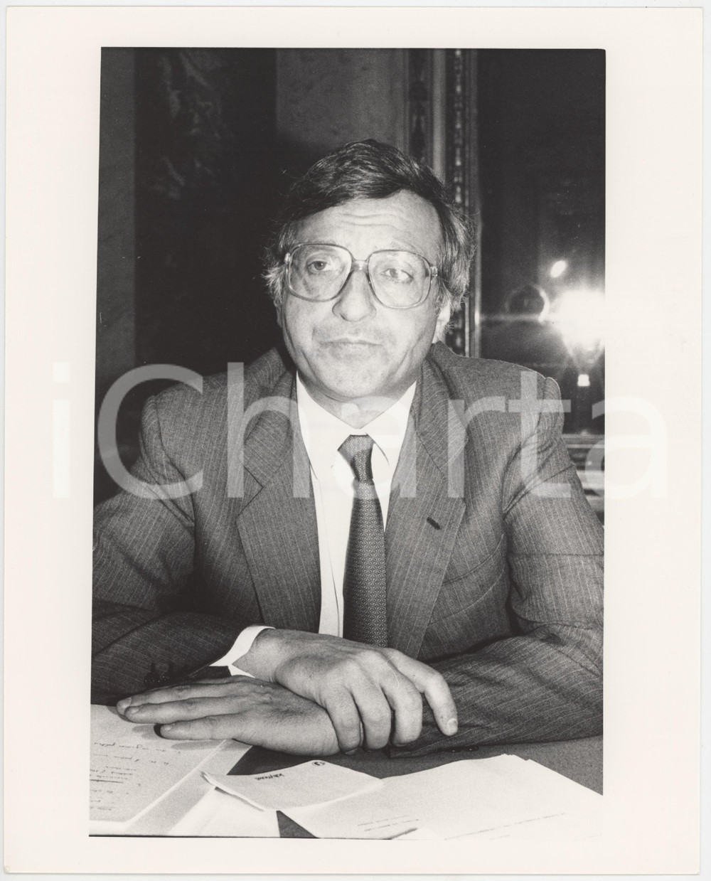 Fotografia d epoca originale 1985 ca PARTITO REPUBBLICANO Giorgio LA MALFA Politico PRI Foto 20x25 cm 2 1