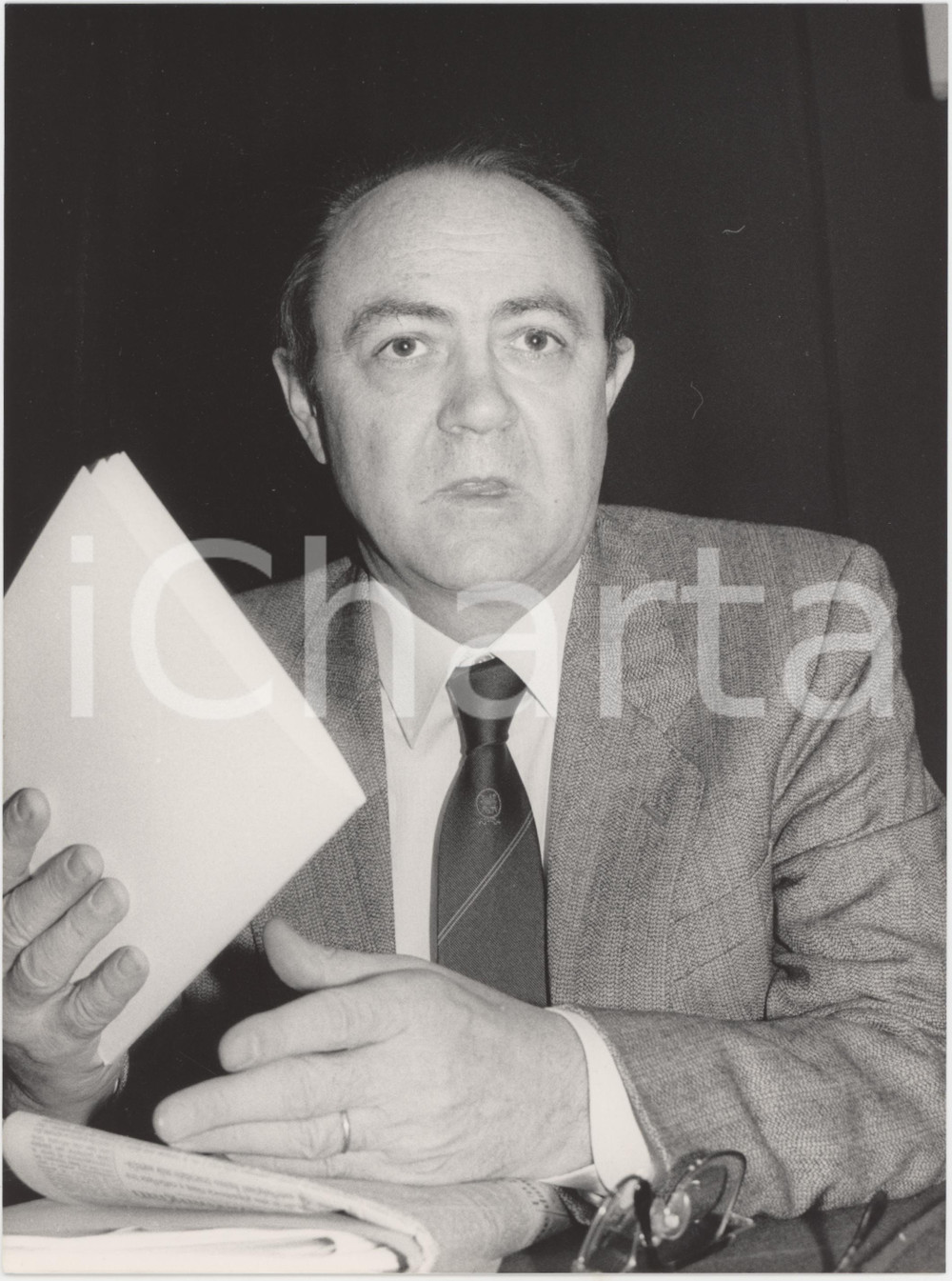 Fotografia d epoca originale 1985 ca BANCA SAN PAOLO Gianni ZANDANO Ritratto  Foto 20x25 cm 1 1