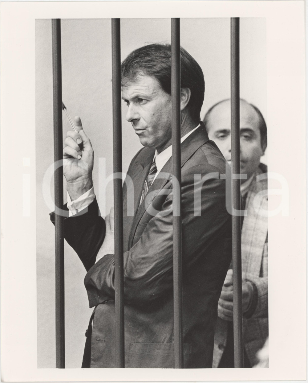 Fotografia d epoca originale 1987 TRIBUNALE DI COMO ? Giuseppe STALTARI Giuseppe LUPIS Foto 20x25 cm 1