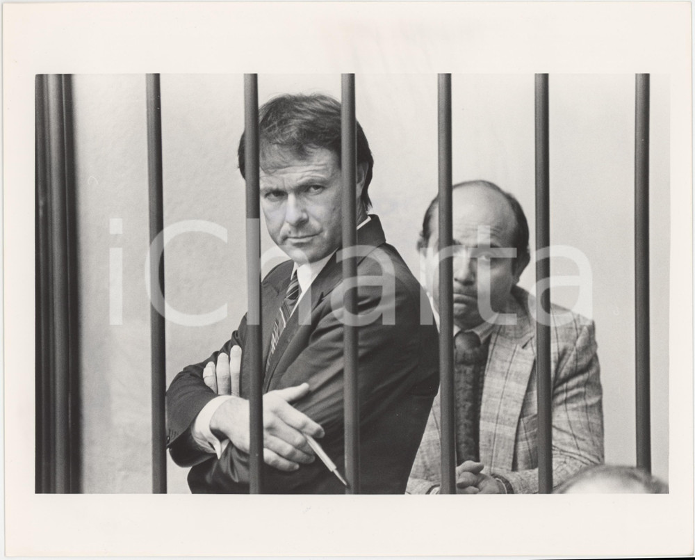 Fotografia d epoca originale 1987 TRIBUNALE DI COMO ? Giuseppe STALTARI Giuseppe LUPIS Foto 25x20 cm 1 1