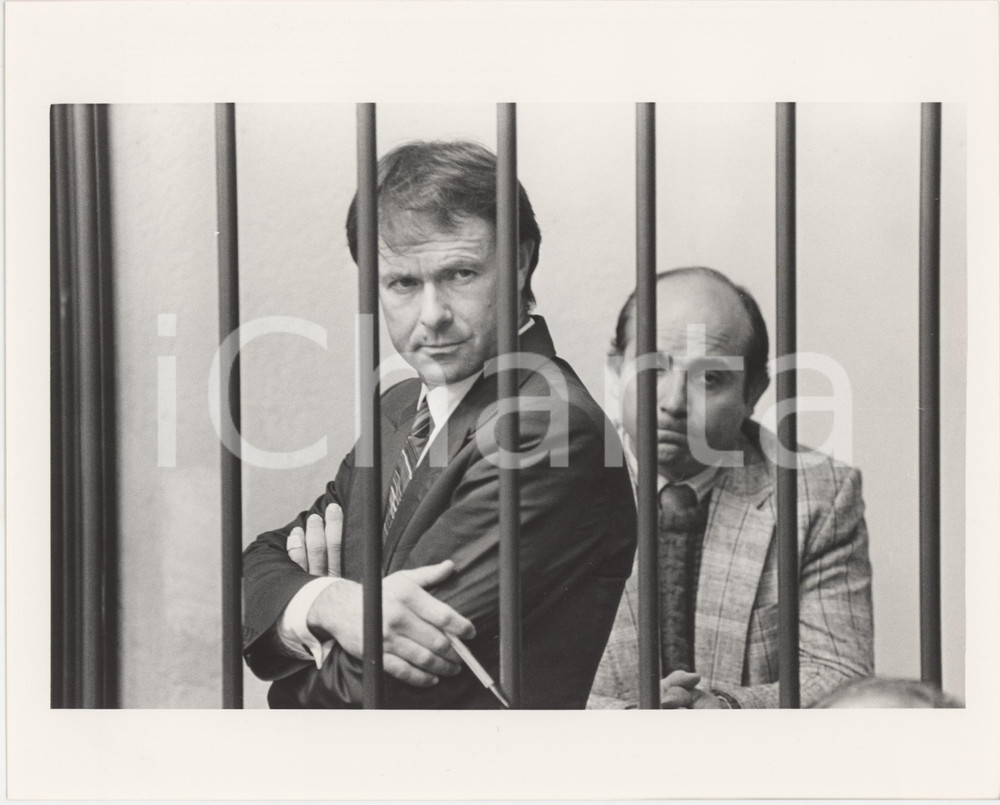 Fotografia d epoca originale 1987 TRIBUNALE DI COMO ? Giuseppe STALTARI Giuseppe LUPIS Foto 25x20 cm 3 1