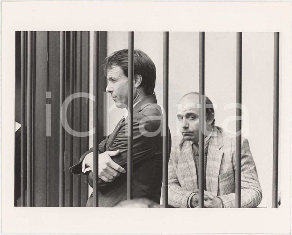 Fotografia d epoca originale 1987 TRIBUNALE DI COMO ? Giuseppe STALTARI Giuseppe LUPIS Foto 25x20 cm 2 1