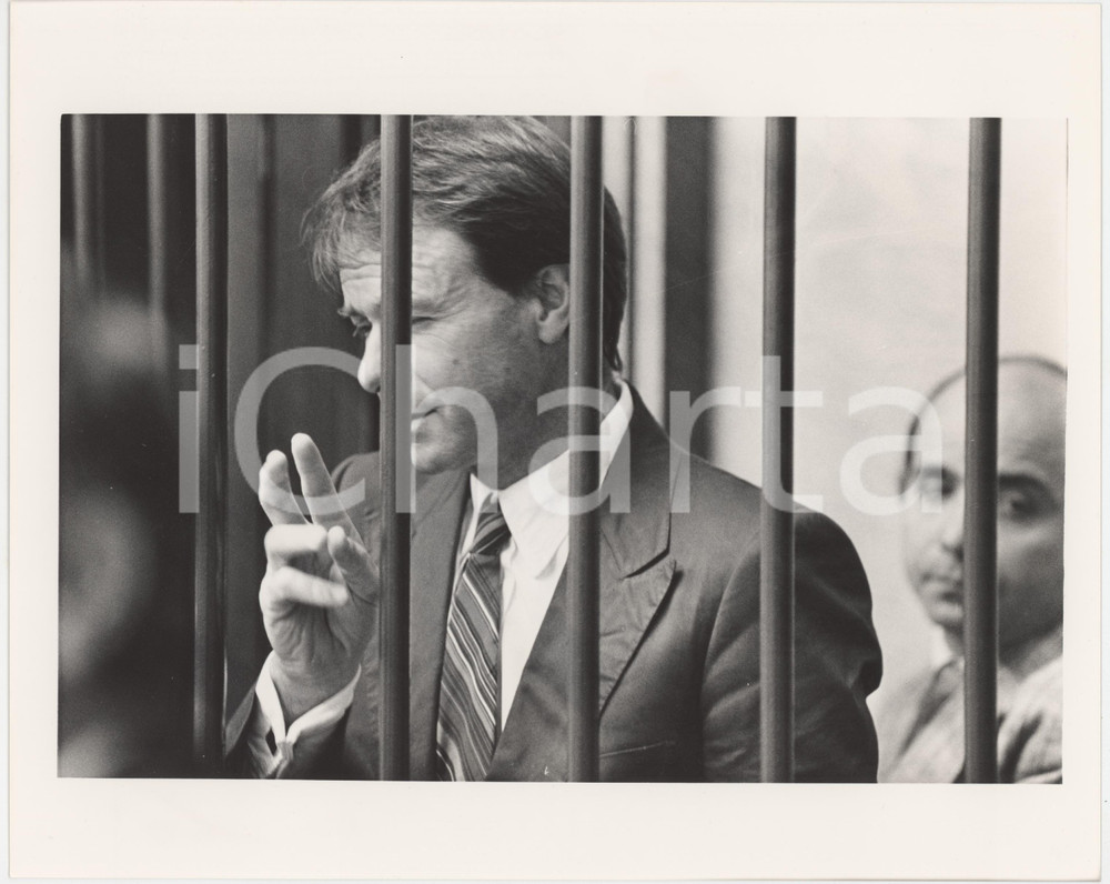 Fotografia d epoca originale 1987 TRIBUNALE DI COMO ? Giuseppe STALTARI Giuseppe LUPIS Foto 20x25 cm 8 1