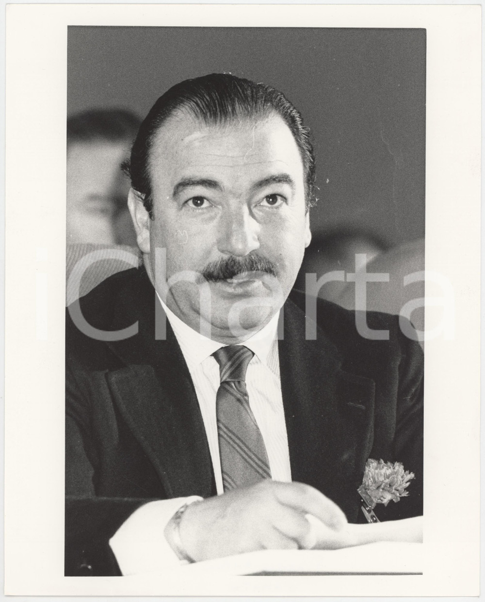 Fotografia d epoca originale 1985 ca NAPOLI Carlo D AMATO Ritratto del Sindaco  Foto 20x25 cm 1 1