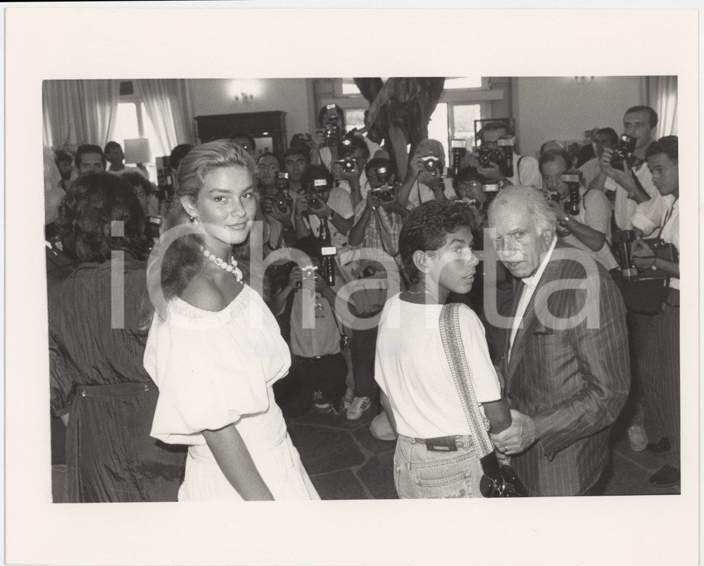 Fotografia d epoca originale 1987 VENEZIA Mostra del cinema  Luigi COMENCINI Santo POLIMENO Giada FAGGIOLI 1