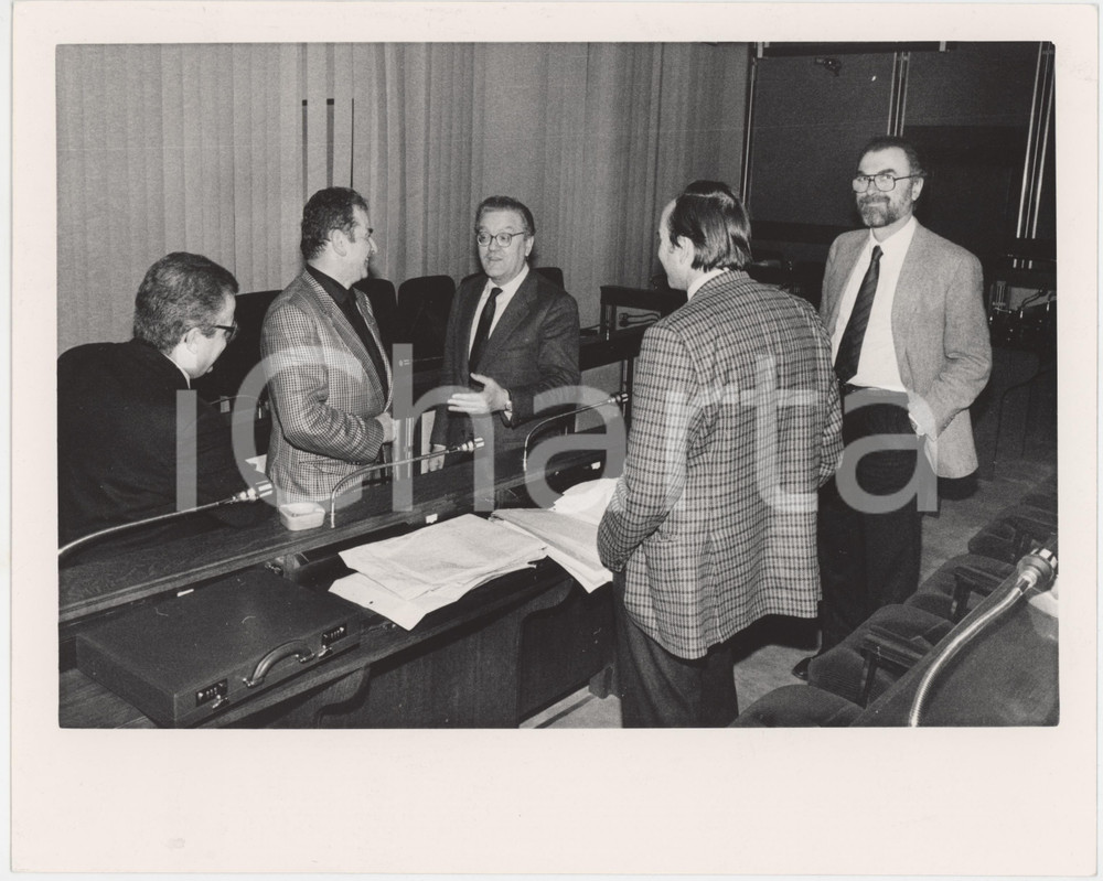 Fotografia d epoca originale 1987 PARLAMENTO Egidio STERPA Presidente commissione Inquirente  Foto 25x20 5 1
