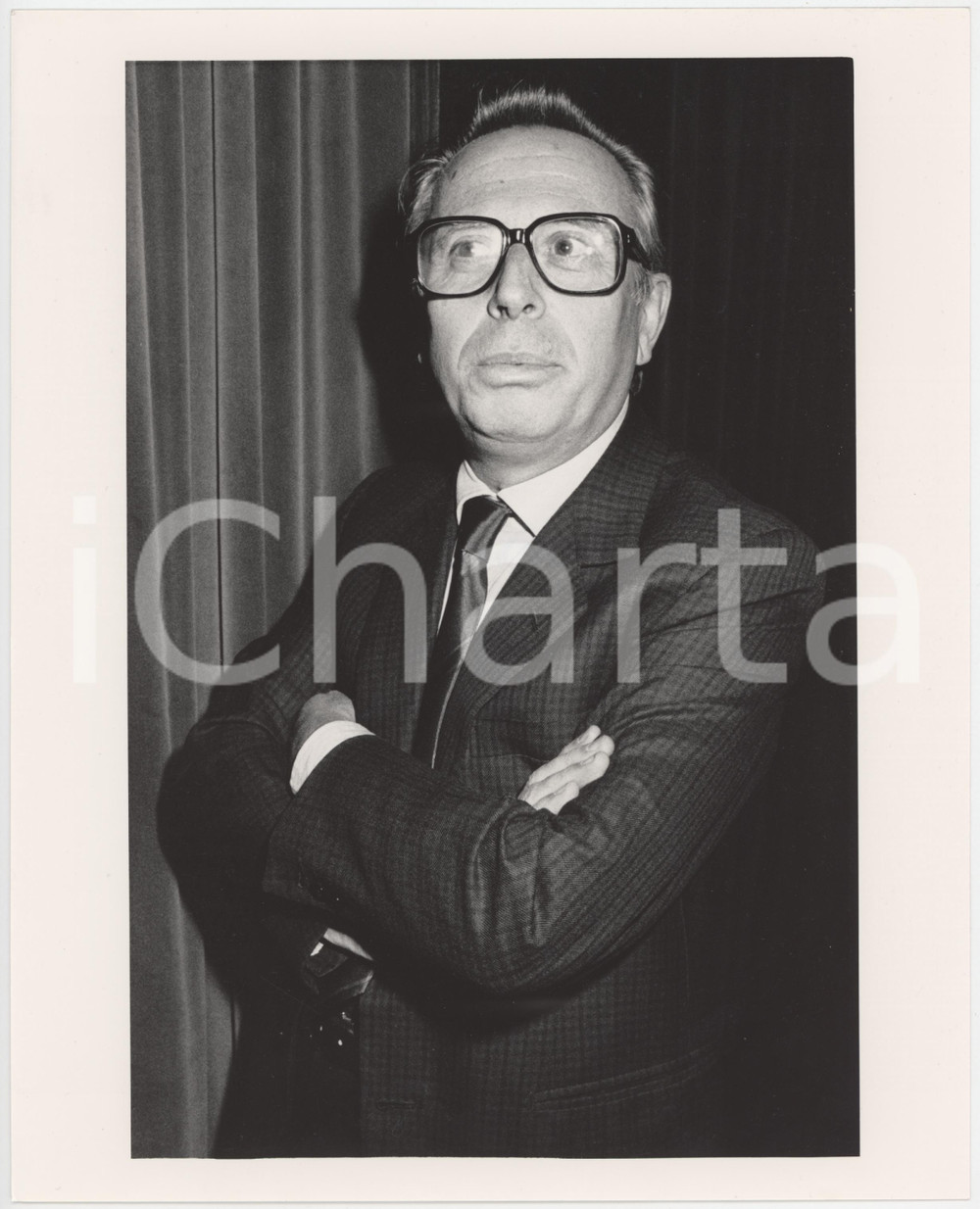 Fotografia d epoca originale 1985 ca DEMOCRAZIA CRISTIANA Luigi GRANELLI Politico DC Foto 20x25 cm 8 1