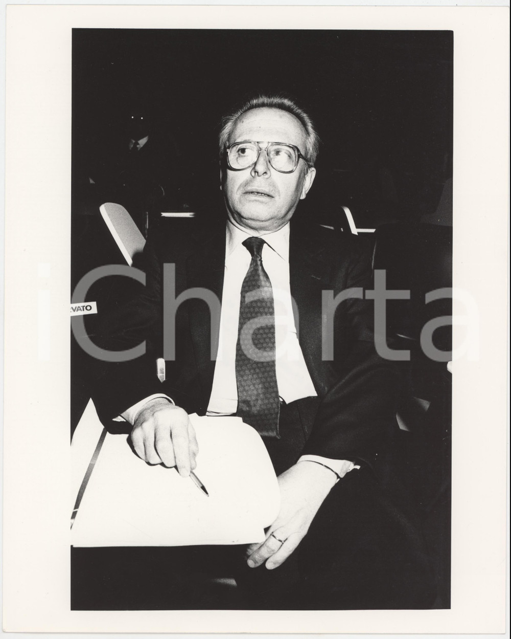 Fotografia d epoca originale 1985 ca DEMOCRAZIA CRISTIANA Luigi GRANELLI Politico DC Foto 20x25 cm 6 1