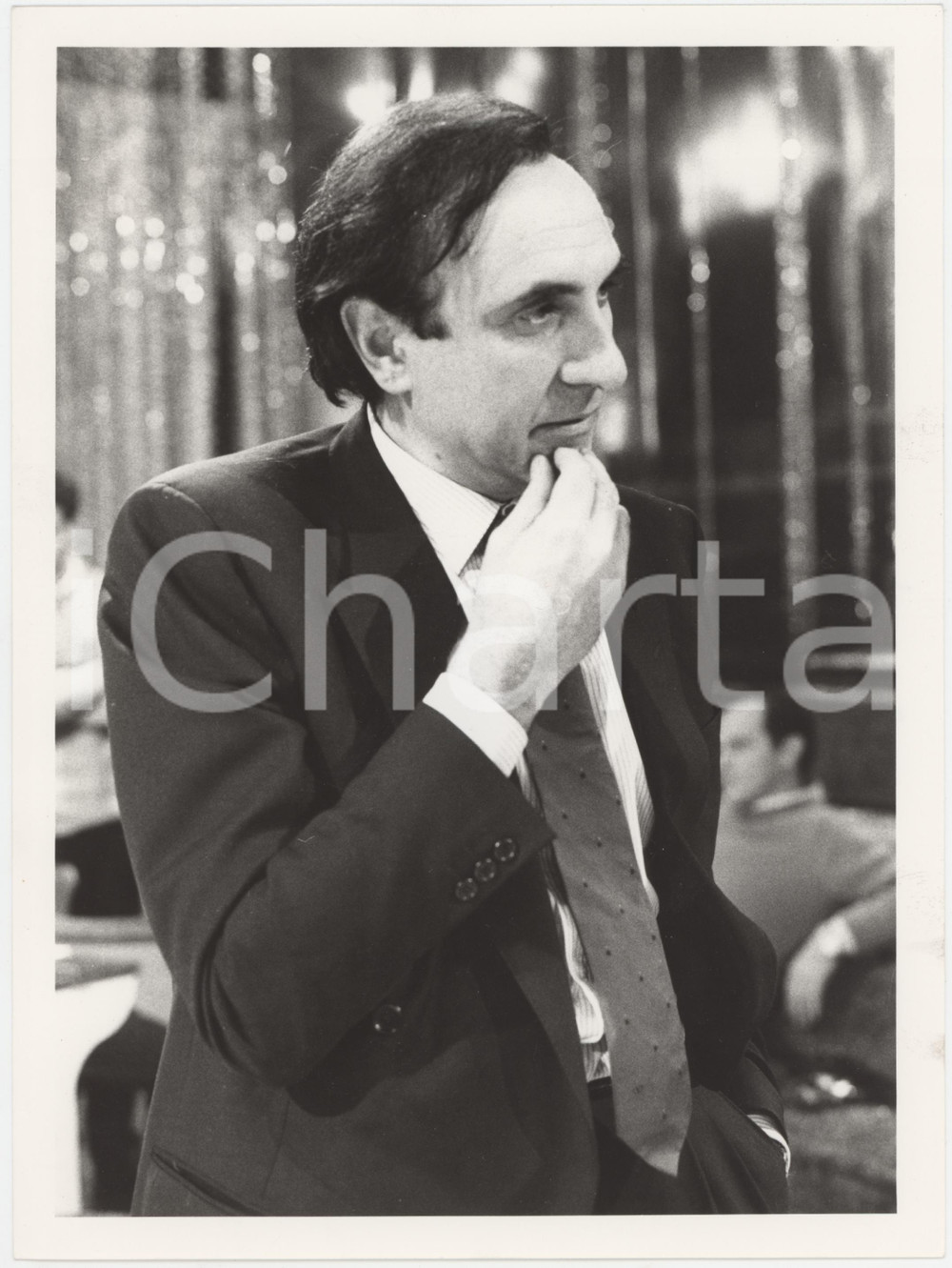 Fotografia d epoca originale 1985 ca ITALIA  TELEVISIONE Pippo BAUDO Ritratto presentatore  Foto 18x24 2 1