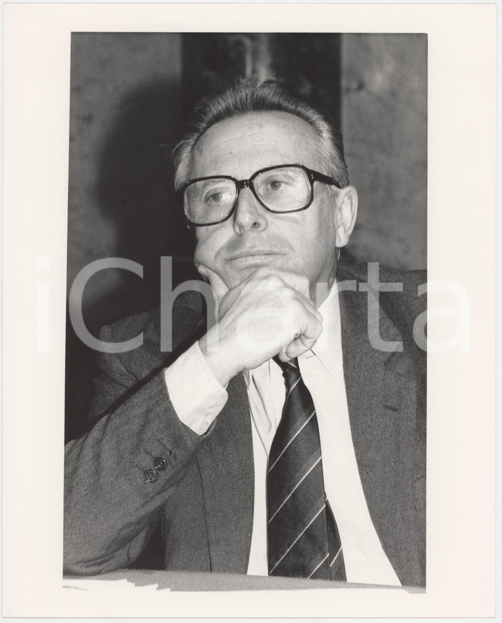 Fotografia d epoca originale 1985 ca DEMOCRAZIA CRISTIANA Luigi GRANELLI Politico DC Foto 20x25 cm 15 1