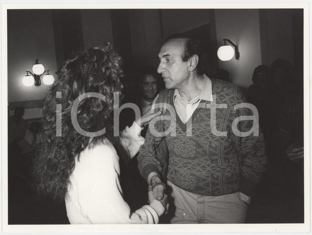 Fotografia d epoca originale 1985 ca RAI  TELEVISIONE Pippo BAUDO Eleonora BRIGLIADORI Foto 24x18 cm 1