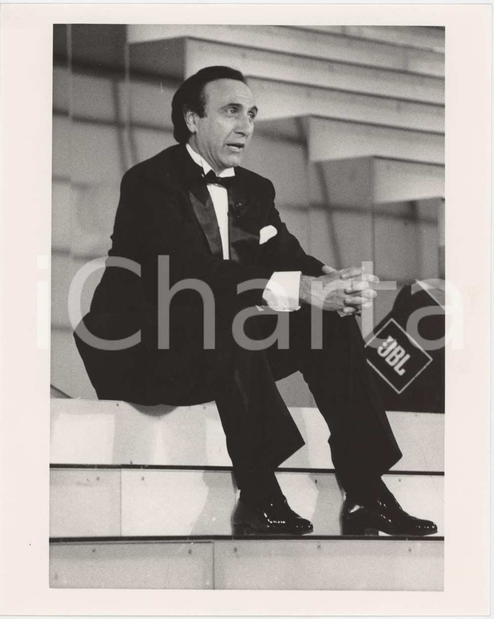 Fotografia d epoca originale 1985 ca ITALIA  TELEVISIONE Pippo BAUDO Ritratto presentatore  Foto 20x25 11 1