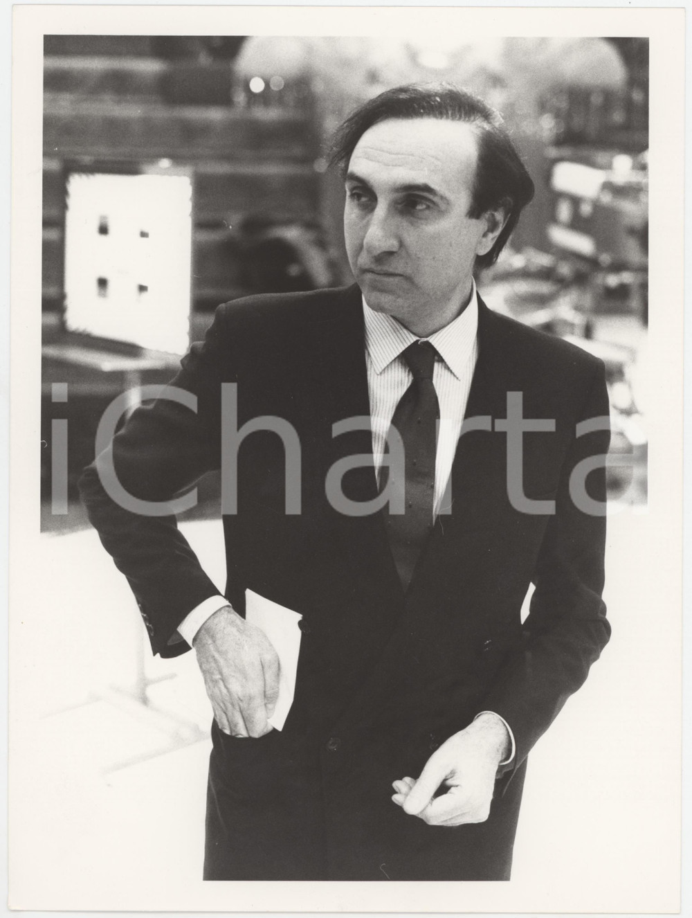 Fotografia d epoca originale 1985 ca ITALIA  TELEVISIONE Pippo BAUDO Ritratto presentatore  Foto 18x24 8 1