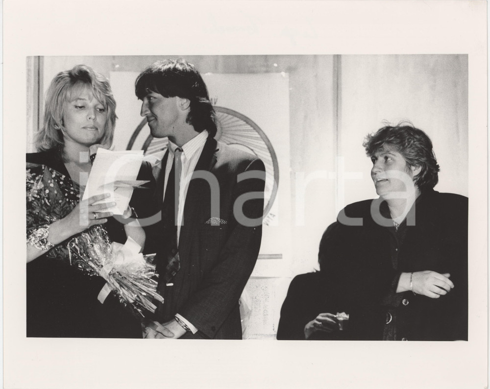 Fotografia d epoca originale 1985 ca MONZA Walter ZENGA Roberta TERMALI Sindaco Rosella PANZERI Foto 25x20 cm 1