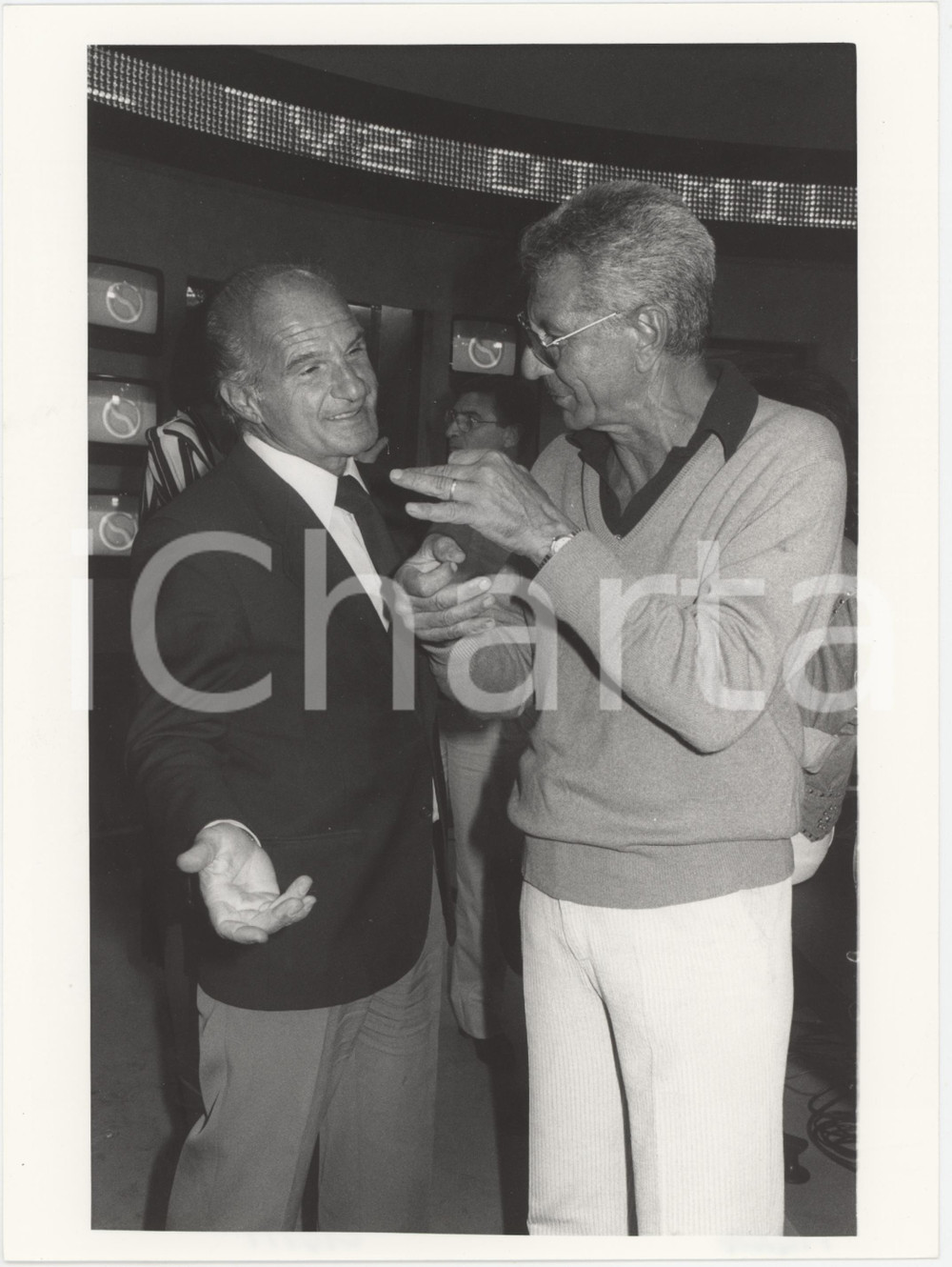 Fotografia d epoca originale 1989 RA1  LA DOMENICA SPORTIVA Alfredo PIGNA Sandro CIOTTI Foto 18x24 cm 1