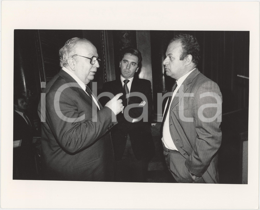 Fotografia d epoca originale 1985 ca PARTITO REPUBBLICANO Giovanni SPADOLINI Politico PRI Foto 25x20 cm 5 1