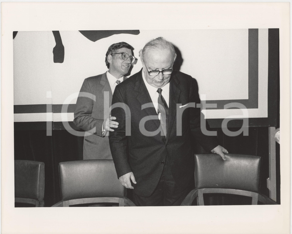 Fotografia d epoca originale 1985 ca PARTITO REPUBBLICANO Giorgio LA MALFA Giovanni SPADOLINI Foto 25x20 cm 1