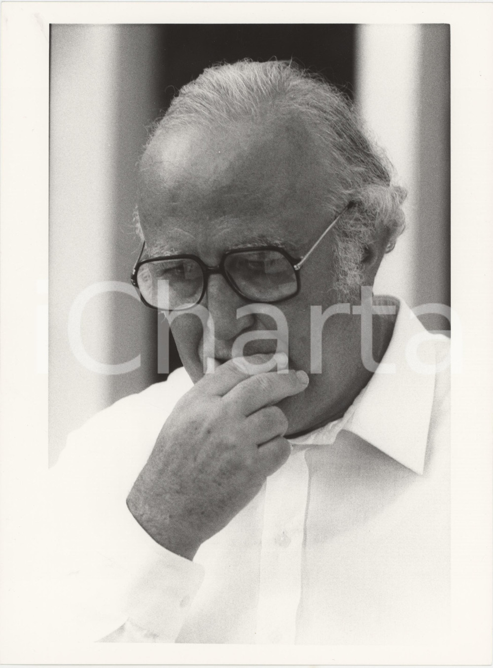 Fotografia d epoca originale 1985 ca PARTITO REPUBBLICANO Giovanni SPADOLINI Politico PRI Foto 18x24 cm 12 1