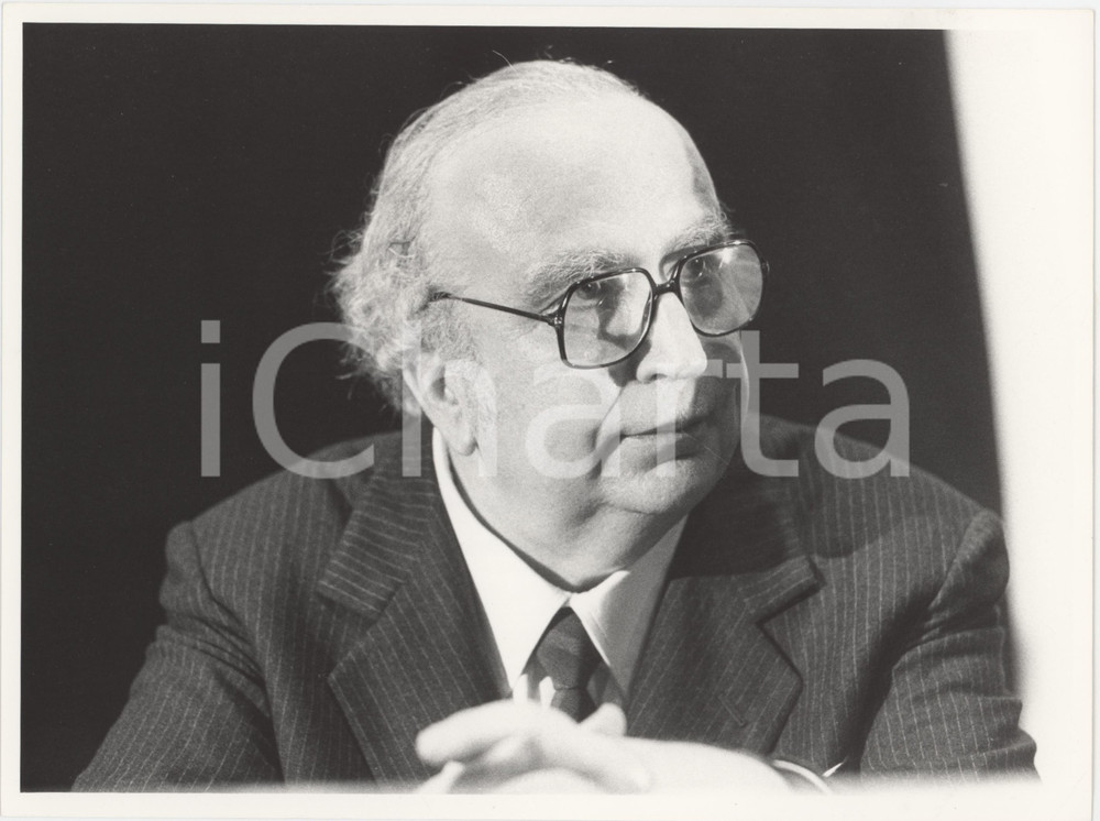 Fotografia d epoca originale 1985 ca PARTITO REPUBBLICANO Giovanni SPADOLINI Politico PRI Foto 24x18 cm 16 1