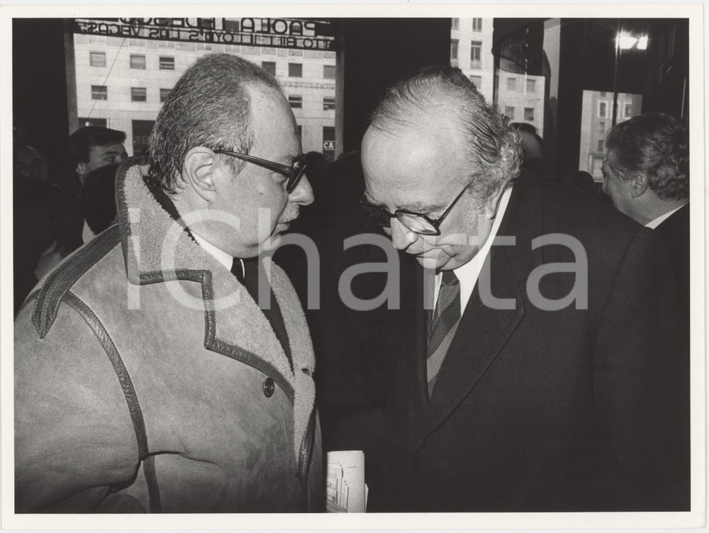 Fotografia d epoca originale 1985 ca PARTITO REPUBBLICANO Antonio DEL PENNINO Giovanni SPADOLINI Foto 24x18 1
