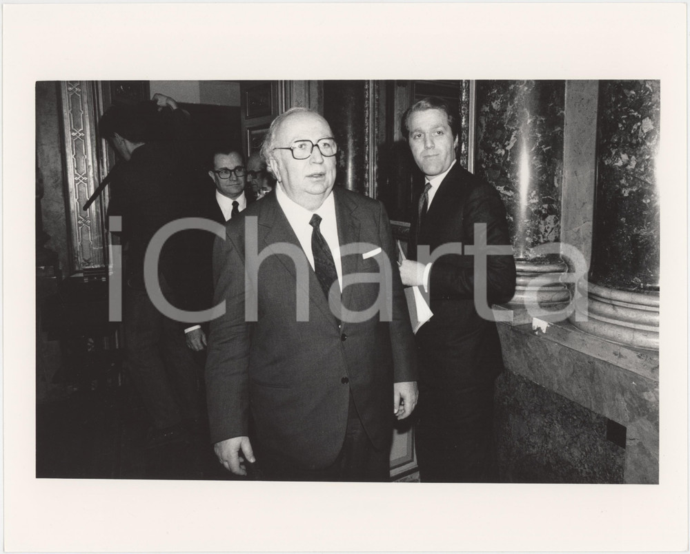 Fotografia d epoca originale 1985 ca PARTITO REPUBBLICANO Giovanni SPADOLINI Politico PRI Foto 25x20 cm 15 1
