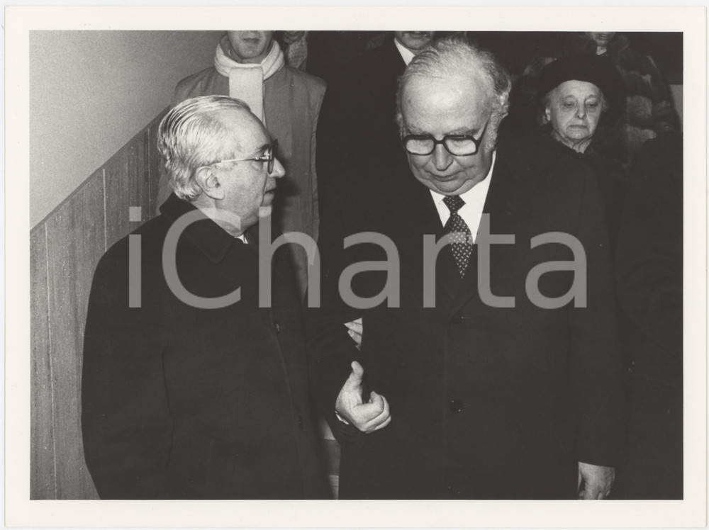 Fotografia d epoca originale 1985 MILANO Funerali Innocenzo GASPARINI  Giovanni SPADOLINI Luigi GUATRI Foto 1