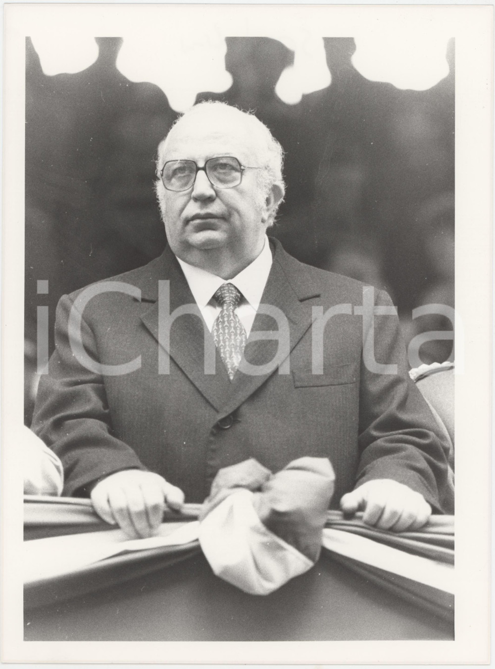 Fotografia d epoca originale 1985 ca PARTITO REPUBBLICANO Giovanni SPADOLINI Politico PRI Foto 18x24 cm 26 1
