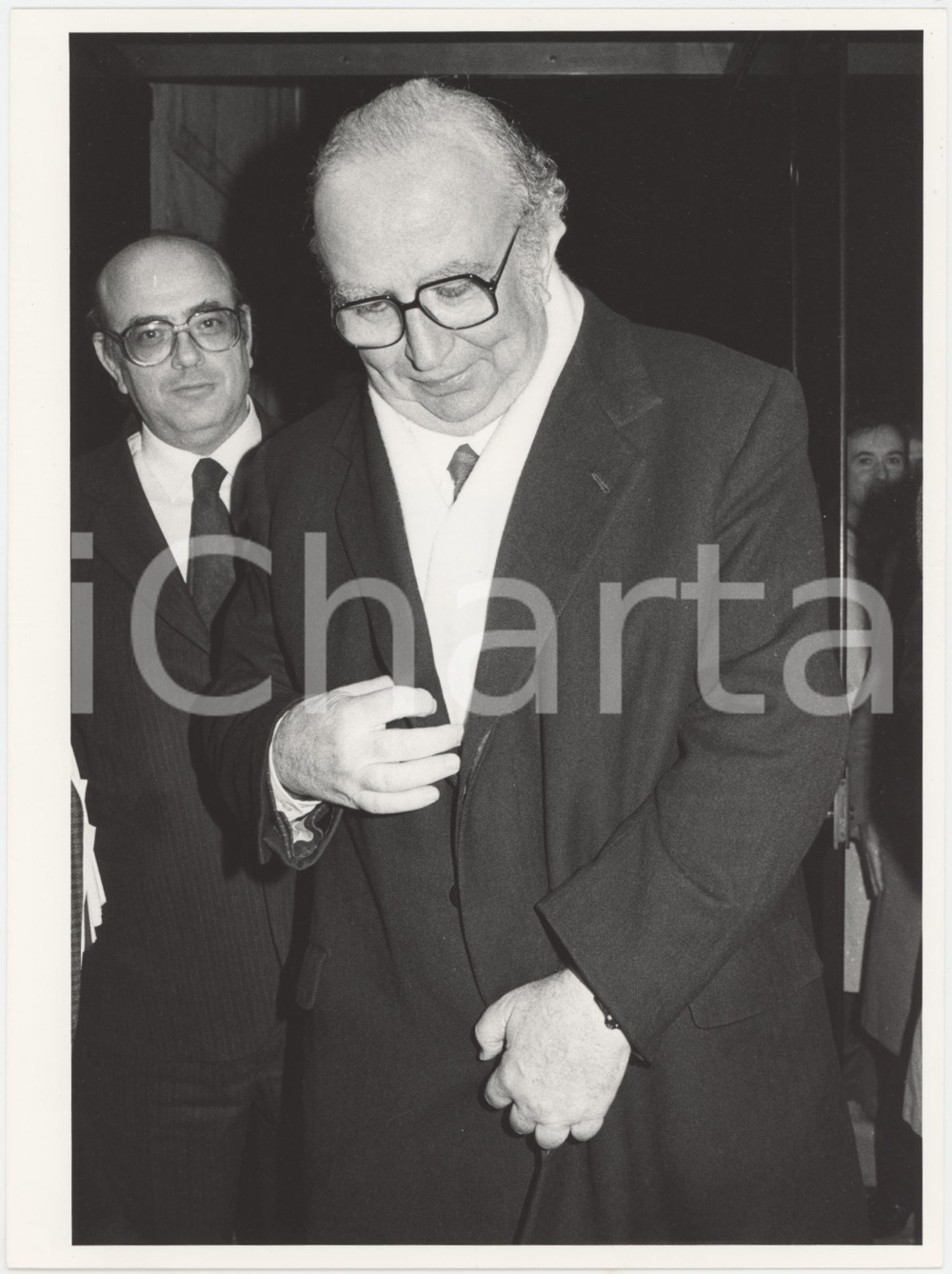 Fotografia d epoca originale 1985 ca PARTITO REPUBBLICANO Giovanni SPADOLINI Politico PRI Foto 18x24 cm 25 1