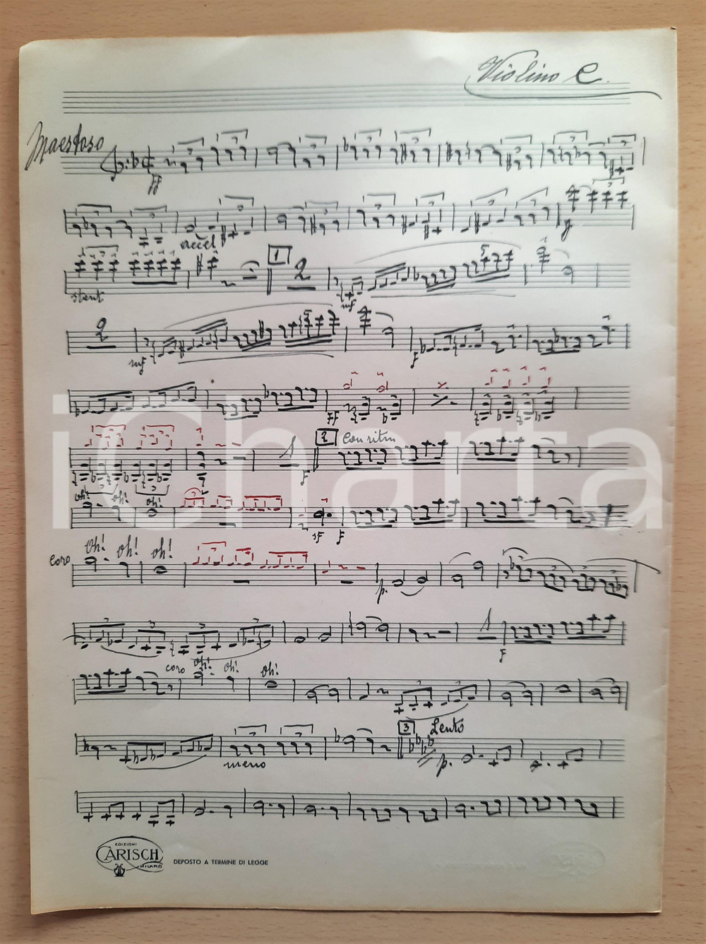 Oggetto da collezione cartaceo 1930 ca Mario MARIOTTI Selezione di successi  Spartito per violino AUTOGRAFO 1