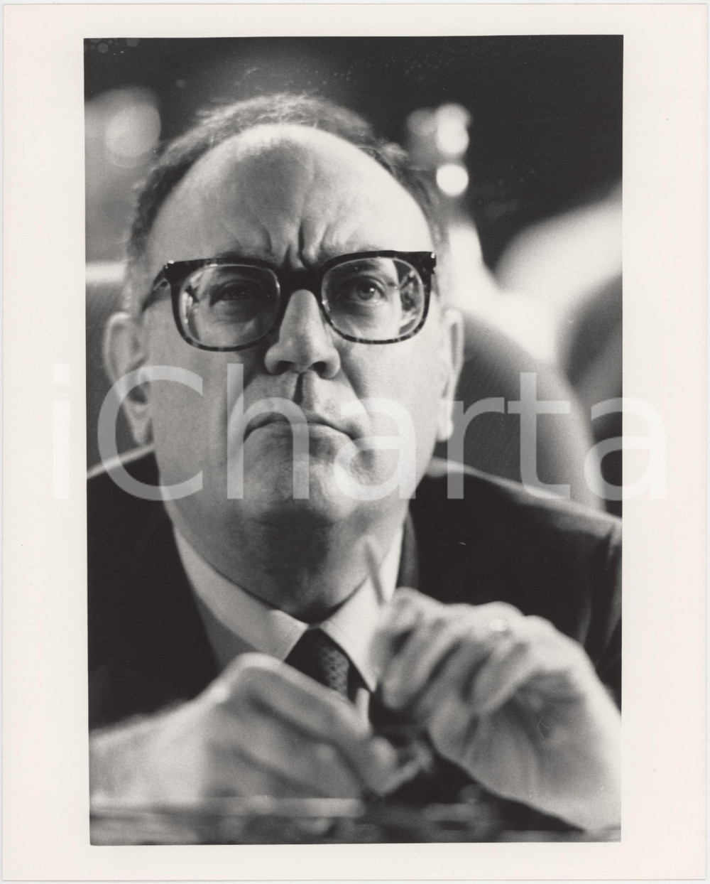 Fotografia d epoca originale 1985 ca PARTITO SOCIALISTA Rino FORMICA Politico PSI Foto 20x25 cm 15 1