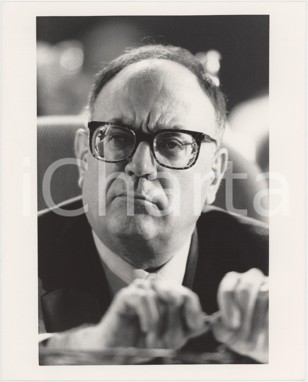 Fotografia d epoca originale 1985 ca PARTITO SOCIALISTA Rino FORMICA Politico PSI Foto 20x25 cm 12 1