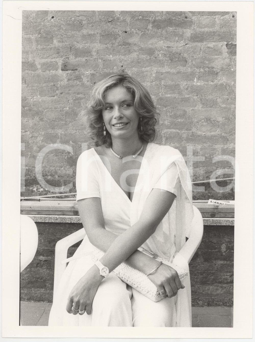 Fotografia d epoca originale 1985 ca VENEZIA Mostra del Cinema  Tiziana PINI Ritratto attrice  Foto 18x24 1
