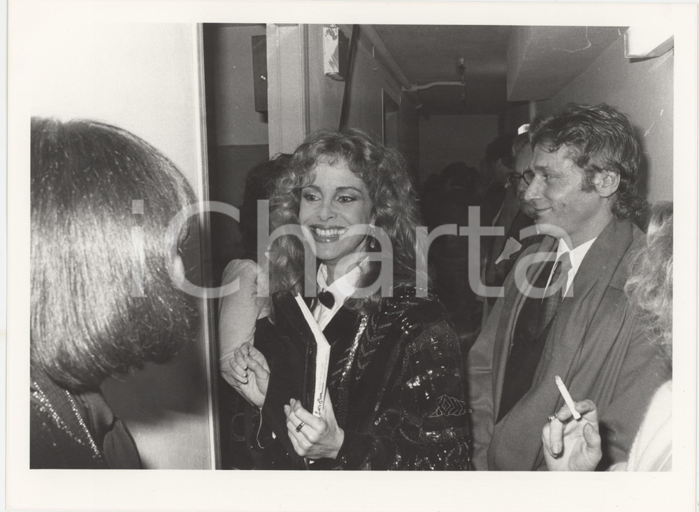 Fotografia d epoca originale 1985 ca ITALIA  TELEVISIONE Sydne ROME JeanPierre LIEUJA Foto 24x18 cm 1