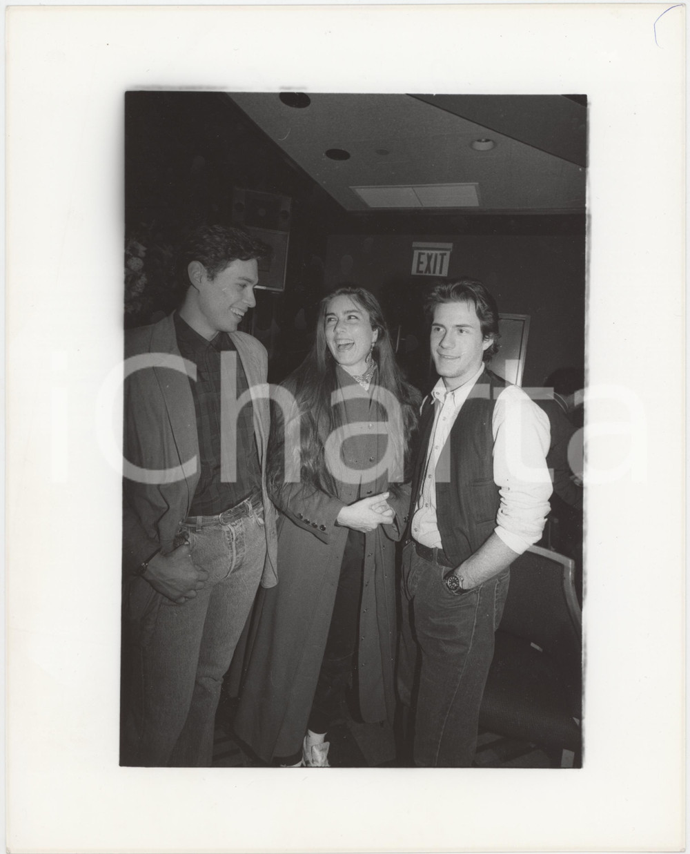 Fotografia d epoca originale 1989 FESTIVAL DI SANREMO Romina POWER Danny QUINN Gianmarco TOGNAZZI Foto 20x25 1