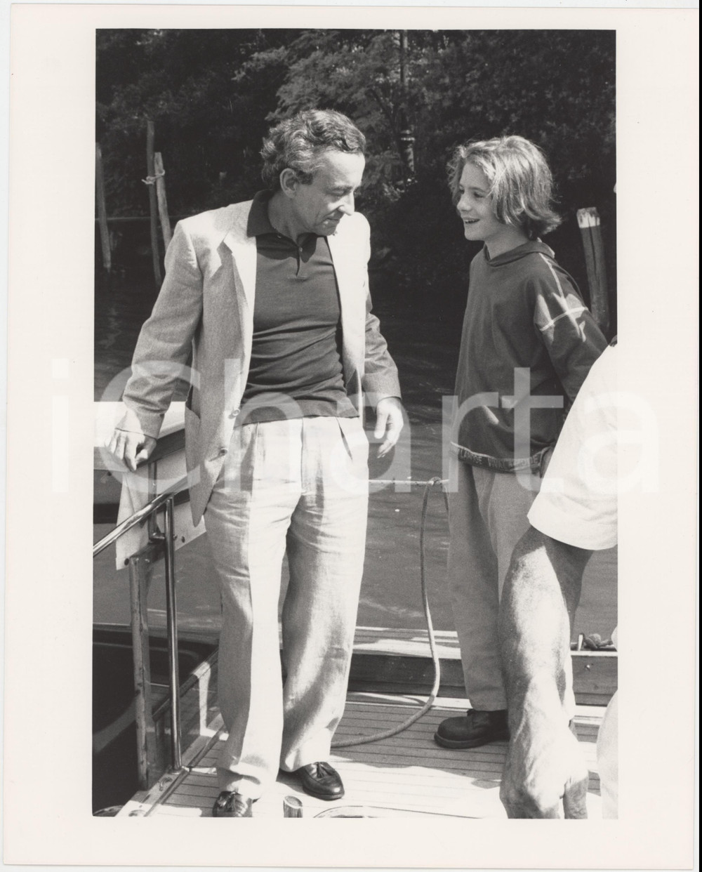 Fotografia d epoca originale 1987 VENEZIA Mostra del cinema  Gaspard MANESSE Louis MALLE Foto 20x25 cm 1