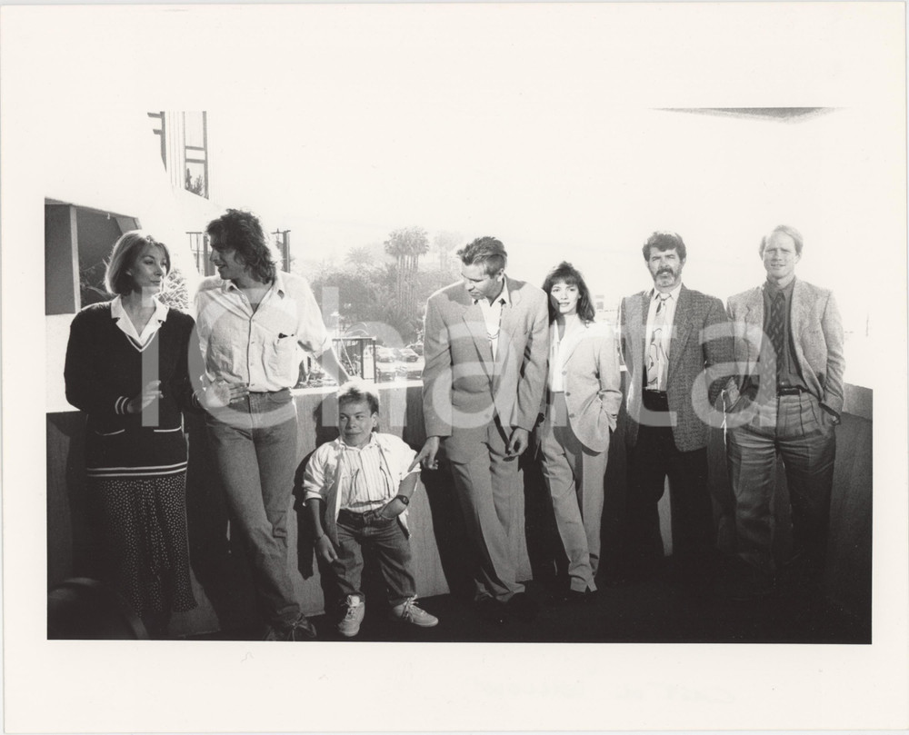 Fotografia d epoca originale 1988 CANNES Ron HOWARD George LUCAS Warwick DAVIS Jean MARSH Val KILMER Foto 1
