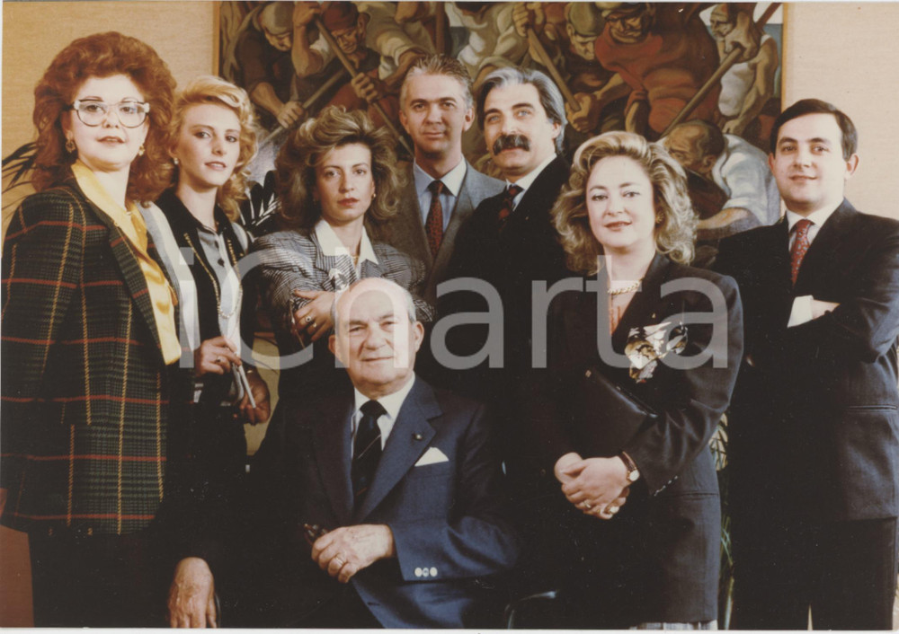 Fotografia d epoca originale 1995 ca AMARO AVERNA Emilio AVERNA con la famiglia  Foto 18x12 cm 1