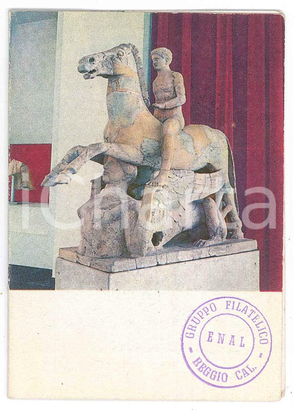 Oggetto da collezione cartaceo 1960 REGGIO CALABRIA Manifestazione filatelica dello Stretto  Tessera 7x10 cm 1