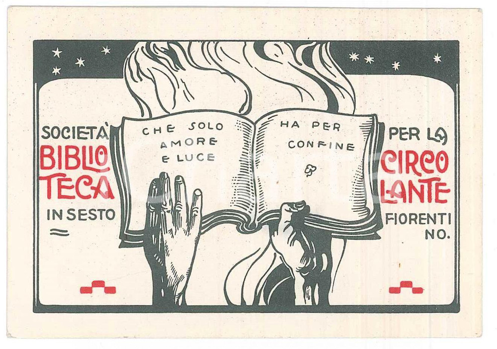 Oggetto da collezione cartaceo 1971 SESTO FIORENTINO SocietÃ  per la biblioteca circolante  Tessera 10x7 cm 1
