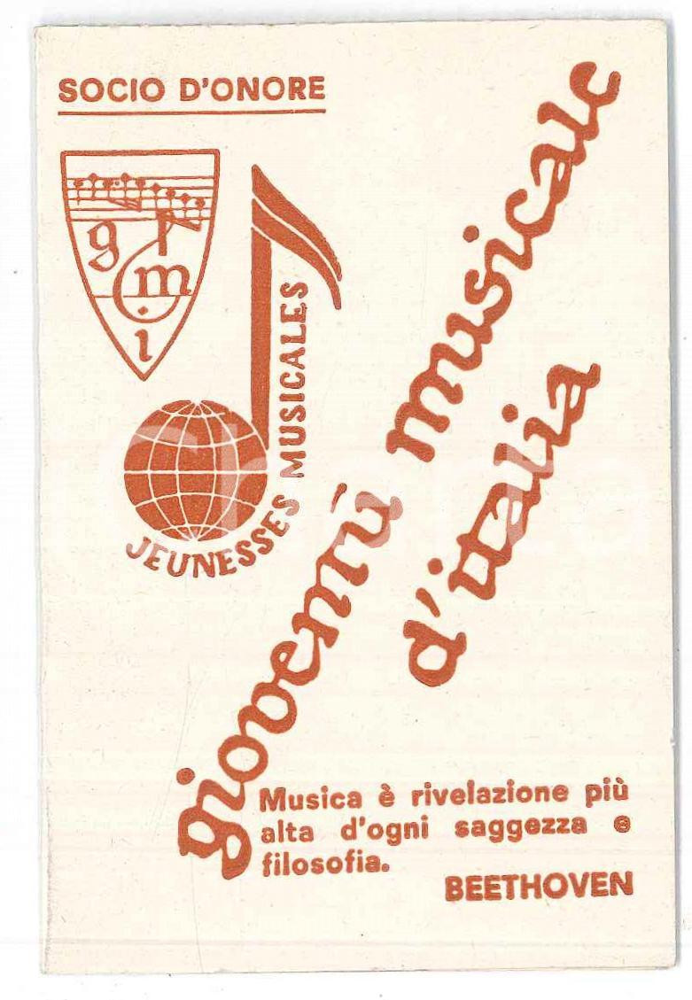 Oggetto da collezione cartaceo 1976 Gioventù Musicale d Italia  Tessera Alessandro MINARDI Giornale di Bergamo 1
