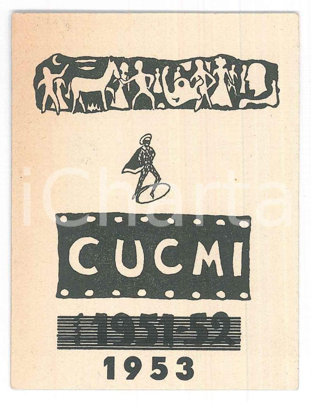 Oggetto da collezione cartaceo 1953 MILANO  CUCMI Circolo Universitario Cinematografico Milanese  Tessera 1