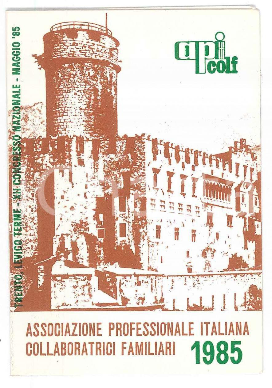 Oggetto da collezione cartaceo 1985 LEVICO TERME  XII Congresso Nazionale API COLF Tessera 7x10 cm 1