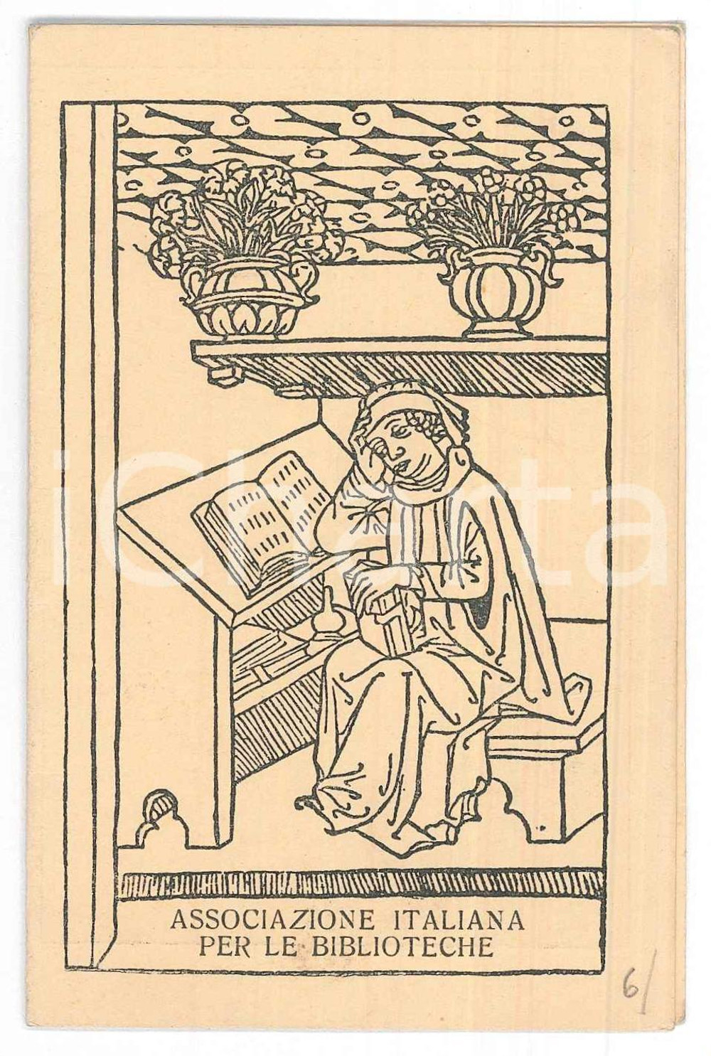 1948 Associazione Italiana per le biblioteche - Tessera 7x11 cm