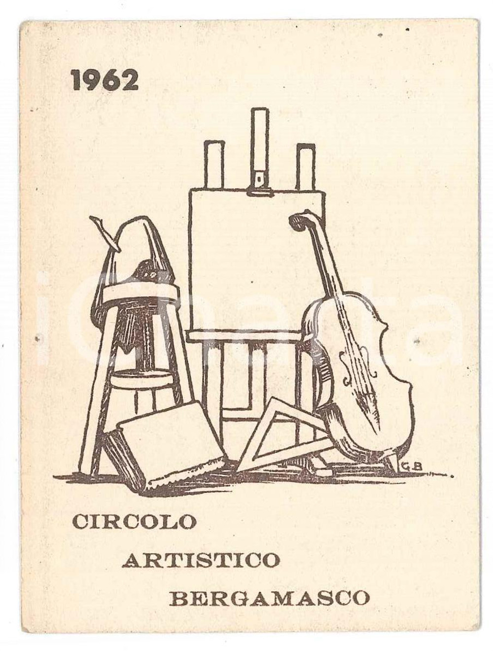 Oggetto da collezione cartaceo 1962 BERGAMO Circolo artistico bergamasco  Tessera di Alessandro MINARDI 1
