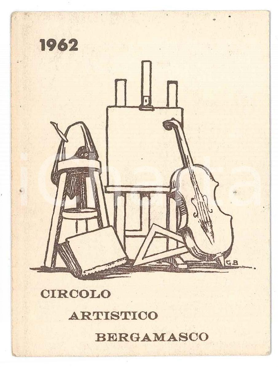 Oggetto da collezione cartaceo 1962 BERGAMO Circolo artistico bergamasco  Tessera di Alessandro MINARDI 1